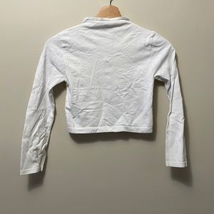 BEBE Long Sleeve Crop Top with Cutout Back